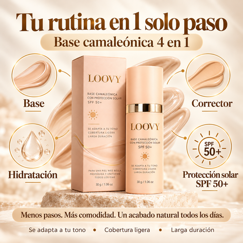 Loovy™ Base Camaleónica 4 en 1 con SPF 50+